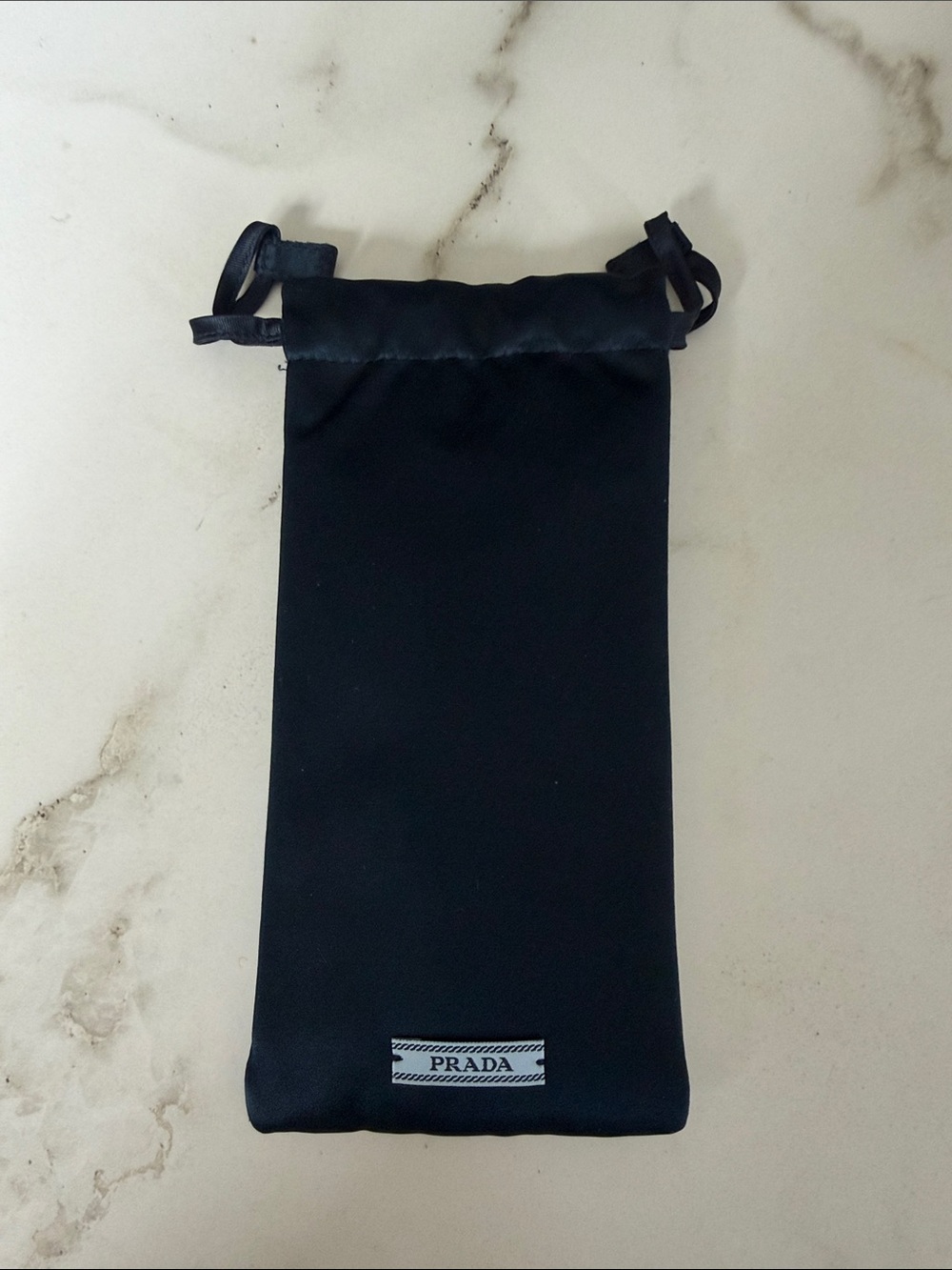 Prada Black Satin Drawstring Pouch